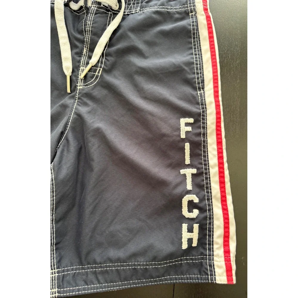 Abercrombie‎ & Fitch Board Shorts Mens M Navy Mesh-Lined Swim Trunks Surf Beach
